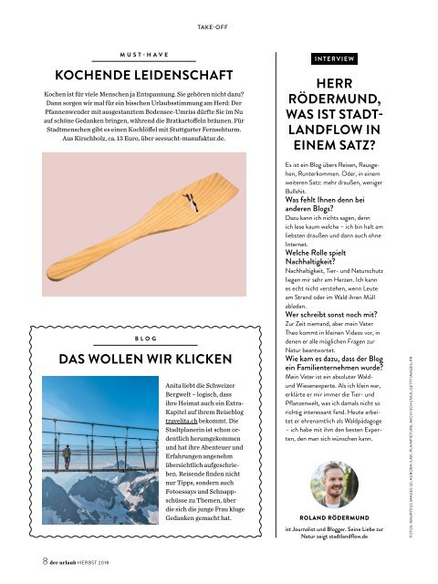 der urlaub, Heft 3/2018