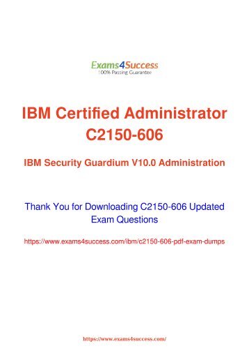 IBM C2150-606 Exam Dumps [2018 NOV] - 100% Valid Questions