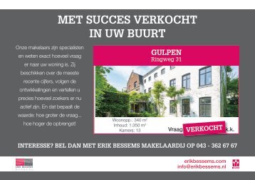 Met succes verkocht in Gulpen door Erik Bessems Makelaardij: Ringweg 31!