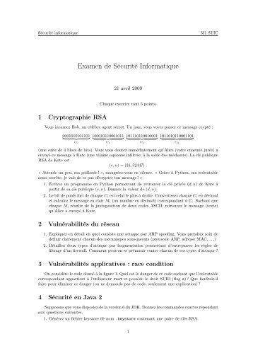 Examen de Sécurité Informatique - smb-personnel.univ-reunion.fr