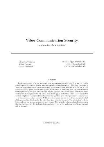Viber Communication Security - Bad Request