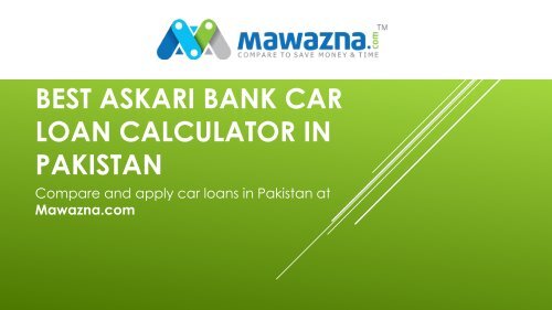 Askari Bank Car Loan Calculator