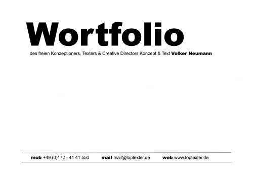 Volker Neumann Wortfolio NEU