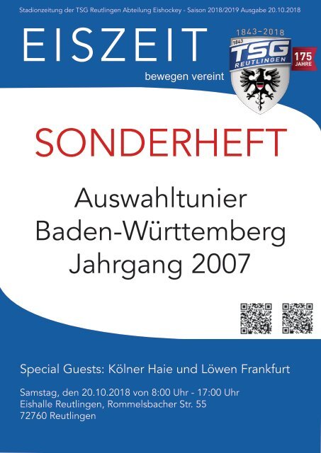 Reutlingen U 12 Auwahlturnier Eishockey Baden-Württemberg 20102018