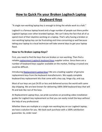 Replace Your Logitech Ultrathin Magnetic Keyboard Key From