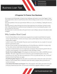 3 Programs To Finance Your Business