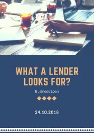 What a lender looks for