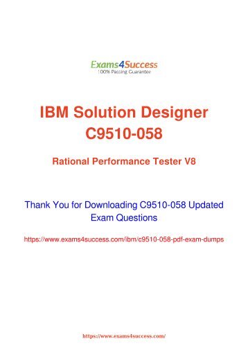 IBM C9510-058 Exam Dumps [2018 NOV] - 100% Valid Questions