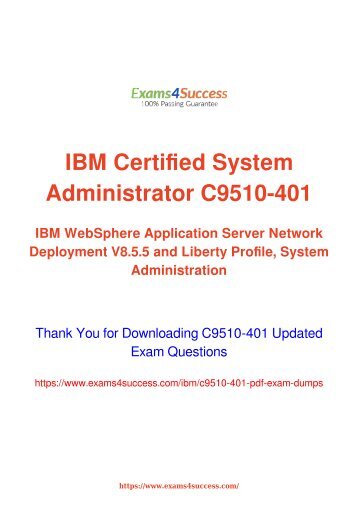 IBM C9510-401 Exam Dumps [2018 NOV] - 100% Valid Questions