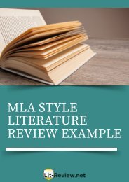 Excellent MLA Style Literature Review Example