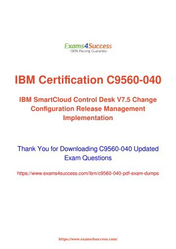 IBM C9560-040 Exam Dumps [2018 NOV] - 100% Valid Questions