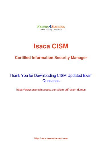 Isaca CISM Exam Dumps [2018 NOV] - 100% Valid Questions