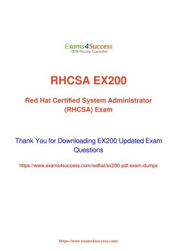 RedHat EX200 Exam Dumps [2018 NOV] - 100% Valid Questions