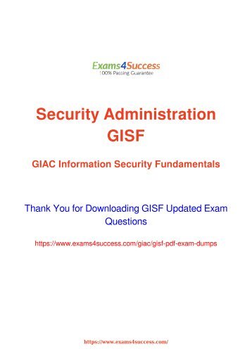 GIAC GISF Exam Dumps [2018 NOV] - 100% Valid Questions