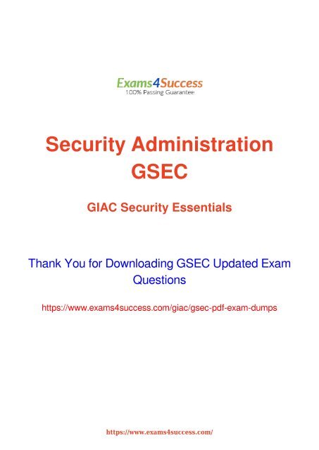 GIAC GSEC Exam Dumps [2018 NOV] - 100% Valid Questions