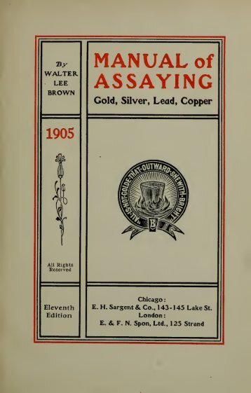 42 Manual of Assaying 1905