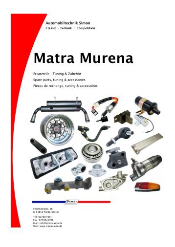 Automobiltechnik Simon - Ersatzteilkatalog Matra Murena