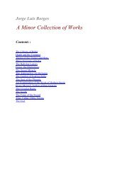 Jorge Luis Borges A Minor Collection of Works Contents - Daimi