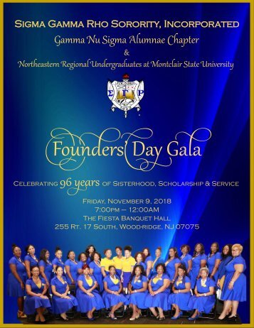 Gamma Nu Sigma, SGRho Founders' Day Gala Souviner Journal 2018