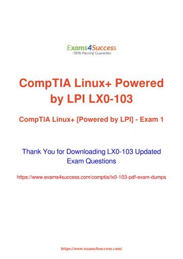 CompTIA LX0-103 Exam Dumps [2018 NOV] - 100% Valid Questions