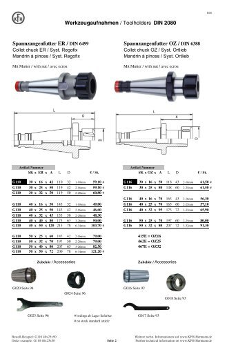 Werkzeugaufnahmen / Toolholders DIN 2080 ... - Bartools