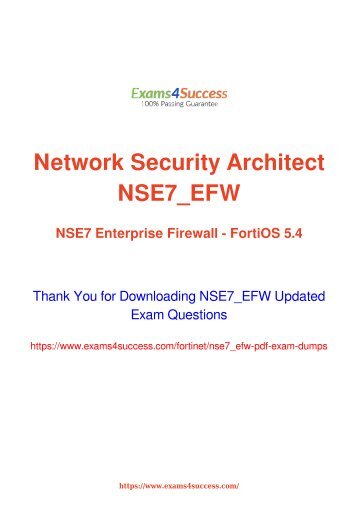 Fortinet NSE7_EFW Exam Dumps [2018 NOV] - 100% Valid Questions