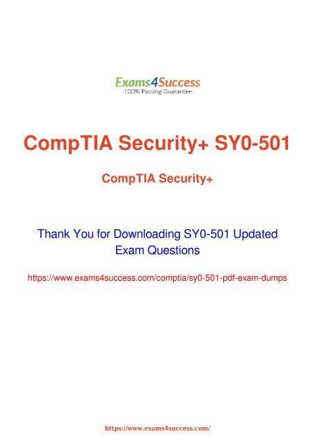 CompTIA SY0-501 Exam Dumps [2018 NOV] - 100% Valid Questions