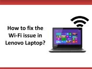 How to fix the Wi-Fi issue in Lenovo Laptop