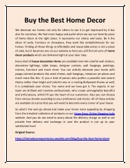 Buy the Best Home Decor