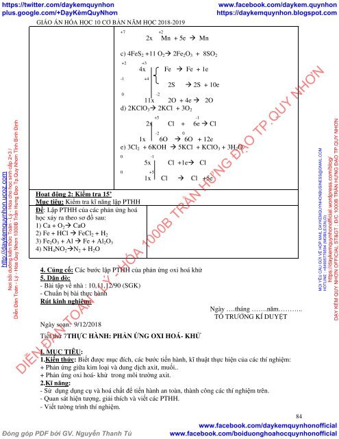 GIÁO ÁN HÓA HỌC 10 CƠ BẢN NĂM HỌC 2018-2019 (GIÁO VIÊN PHẠM THU HƯƠNG – TRƯỜNG THPT LÊ QUÝ ĐÔN)