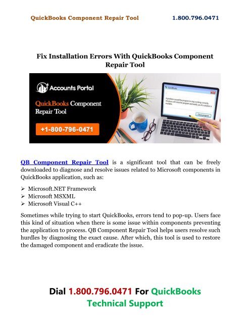 Fix Installation Errors With QuickBooks Component Repair Tool