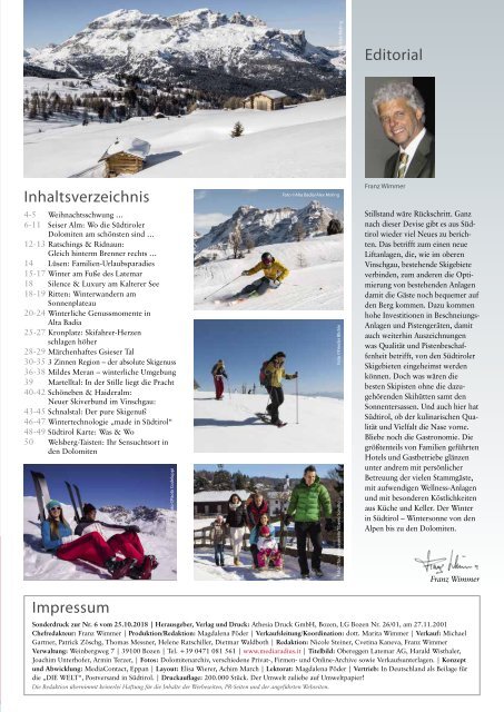 Südtirol Magazin Winter 2018/19 - Die Welt