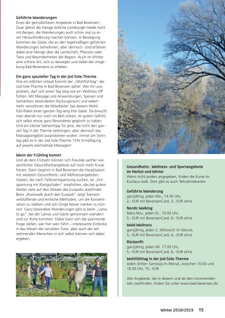 Vitalheide Magazin Winter 2018-2019