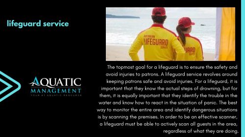 Lifeguard Services and Pool Lifeguard jobs