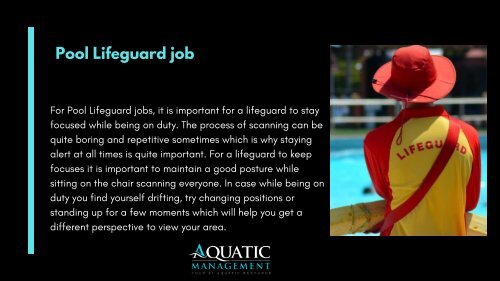 Lifeguard Services and Pool Lifeguard jobs