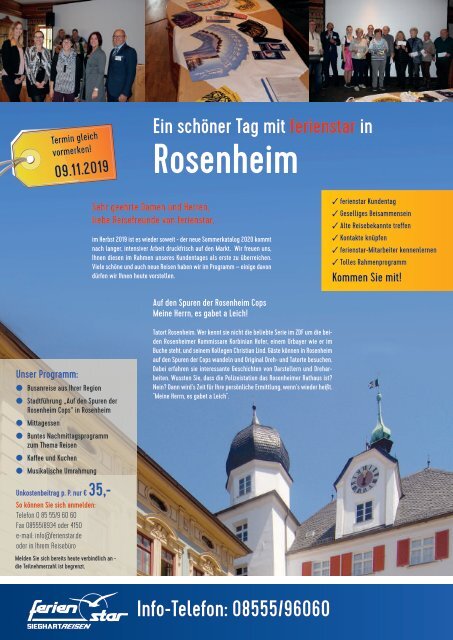 Sieghart Reisen Sommerkatalog 2019