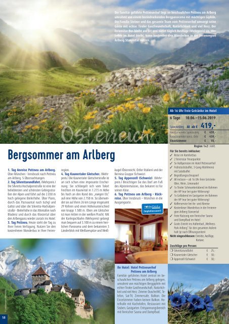 Sieghart Reisen Sommerkatalog 2019