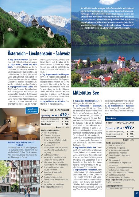 Sieghart Reisen Sommerkatalog 2019