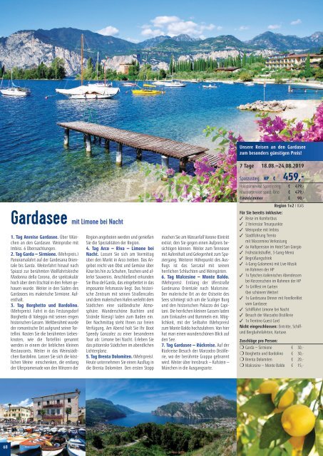 Sieghart Reisen Sommerkatalog 2019