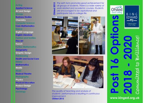 Sixth Form Options Booklet 2019-21