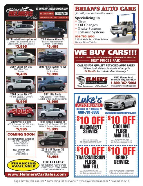 Buyers Express - La Crosse Edition - November 201