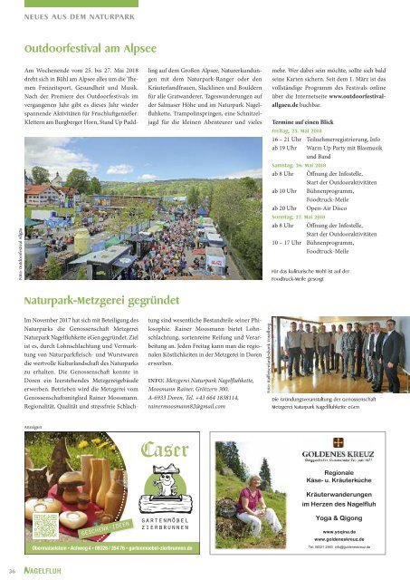 Nagelfluh - Das Naturpark-Magazin Frühjahr/Sommer 2018