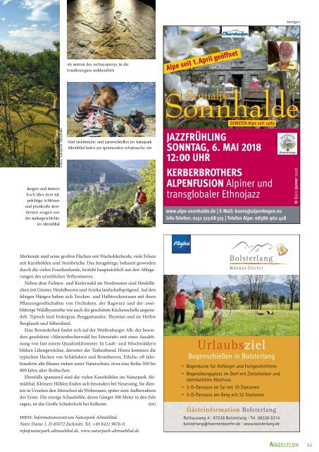 Nagelfluh - Das Naturpark-Magazin Frühjahr/Sommer 2018