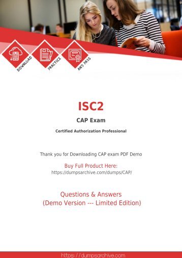Certified Authorization Professional CAP PDF - ISC2 CAP PDF Questions - DumpsArchive