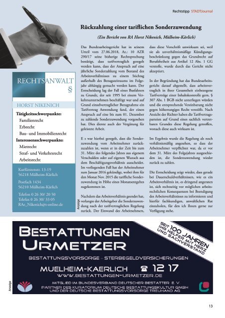 STADTJournal Ausgabe November 2018