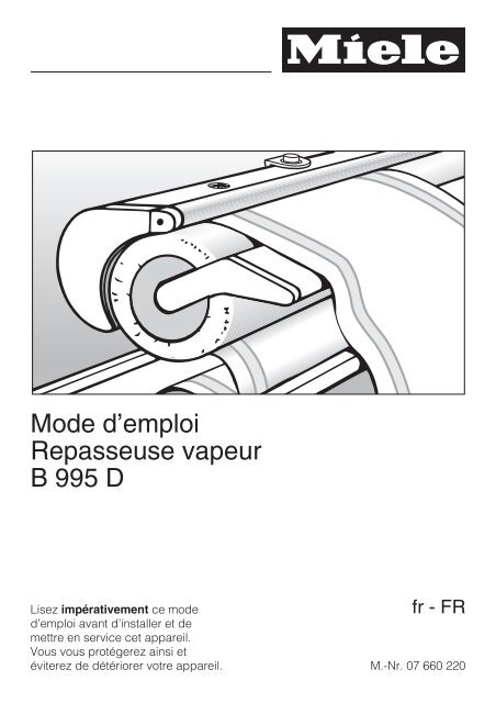 Miele B 3312 SpeedCare - Mode d'emploi