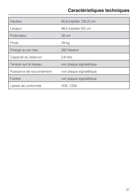 Miele B 3312 SpeedCare - Mode d'emploi