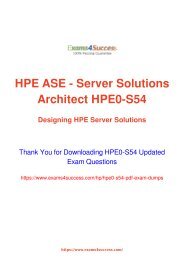 HP HPE0-S54 Exam Dumps [2018 NOV] - 100% Valid Questions