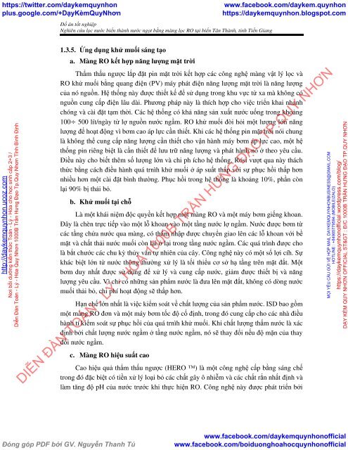 Nghiên cứu lọc nước biển thành nước ngọt bằng màng lọc RO tại biển Tân Thành, tỉnh Tiền Giang