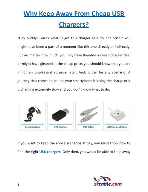 Why Keep Away From Cheap USB Chargers